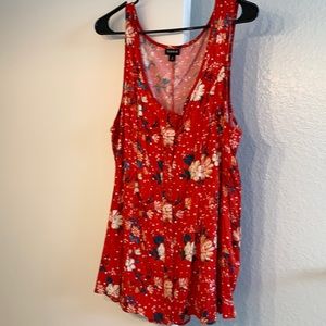 Torrid red floral blouse/tank, size 3